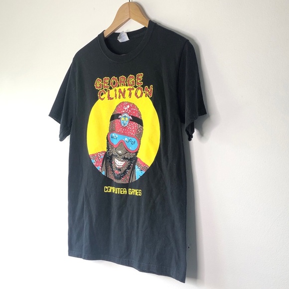 George Clinton Computer Games Funk Graphic T-Shirt - Picture 2 of 7
